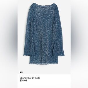 Blue sequin mini dress